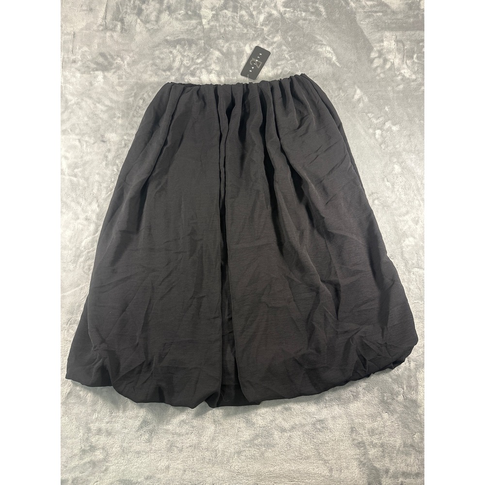 Saints 21 Black Bubble Hem Midi Skirt Elastic Waist Size L NWT